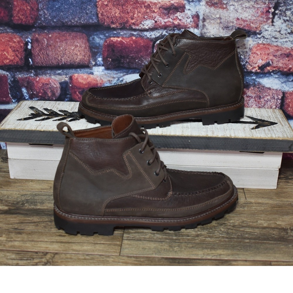 Cole Haan Country Mens Dark Brown Leather Moc Toe Chukka Boots F4437 Size 10M